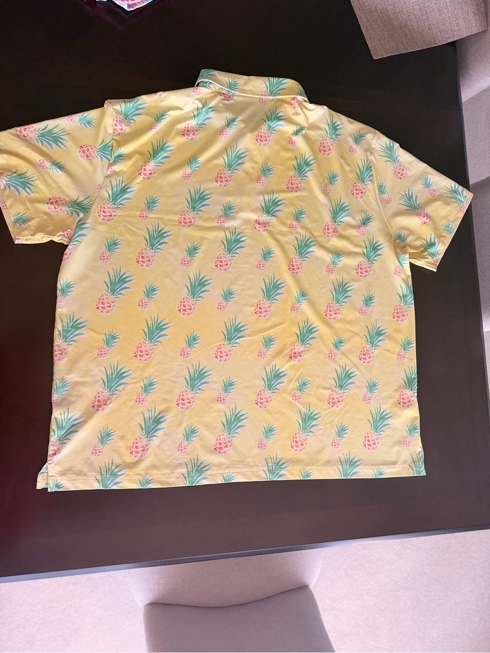4XL “Pineapple Express” Sunday Swagger Yellow Pineapple Print Polo Shirt - Picture 3 of 4